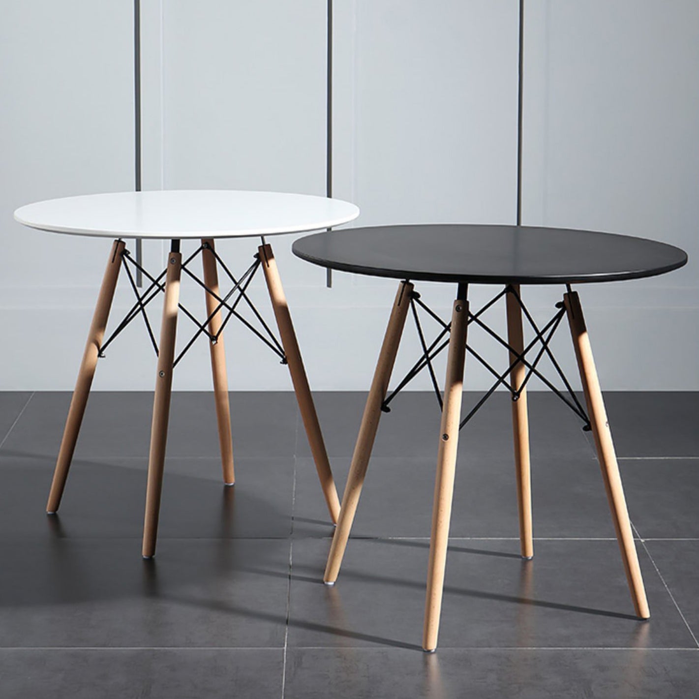 Wood Contemporary Round Dining Table Manufactured Wood Top Table for Dining Room