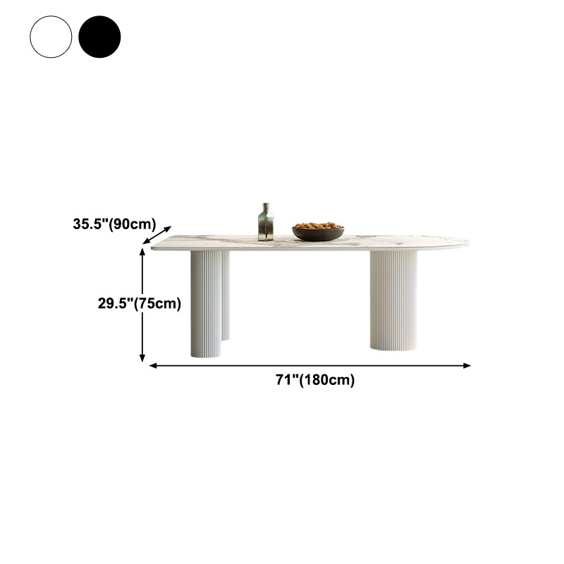 Mesa de comedor moderna de forma libre de metal, mesa de piedra sinterizada para comedor