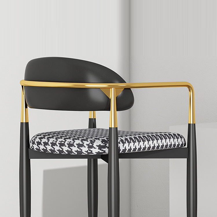 Silla de comedor casera tapizada contemporánea con respaldo abierto y acabado mate