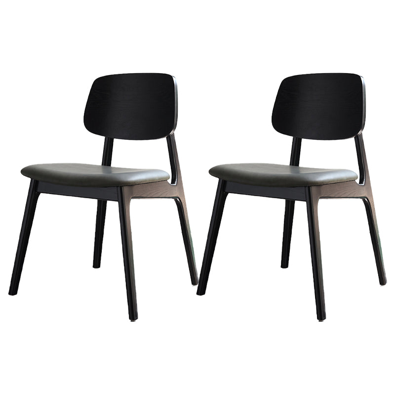 Modern Open Back Dining Chair Wood Dining Armless Side Chair for Home