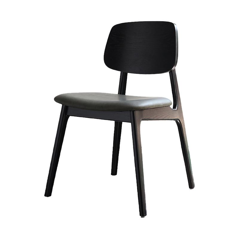 Silla de comedor moderna con respaldo abierto, silla lateral sin brazos de comedor de madera para el hogar