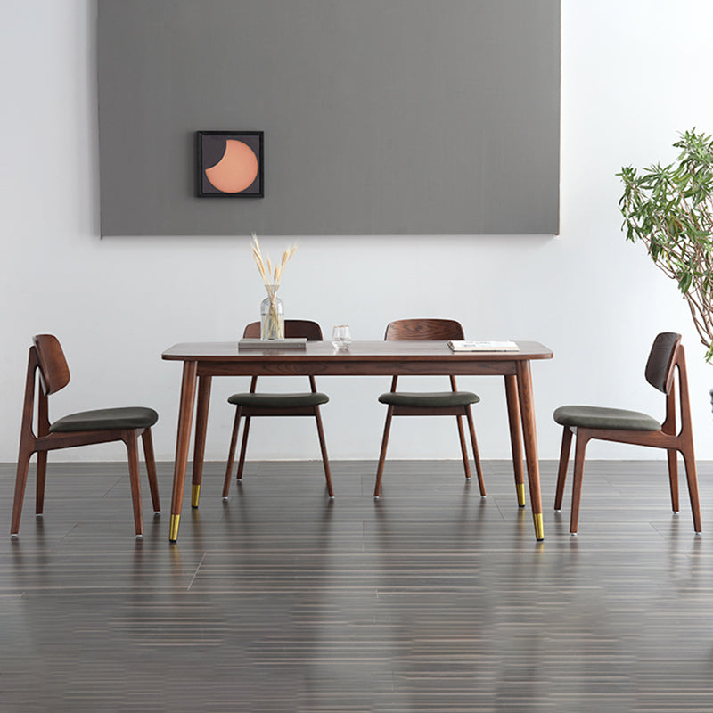 Silla de comedor moderna con respaldo abierto, silla lateral sin brazos de comedor de madera para el hogar