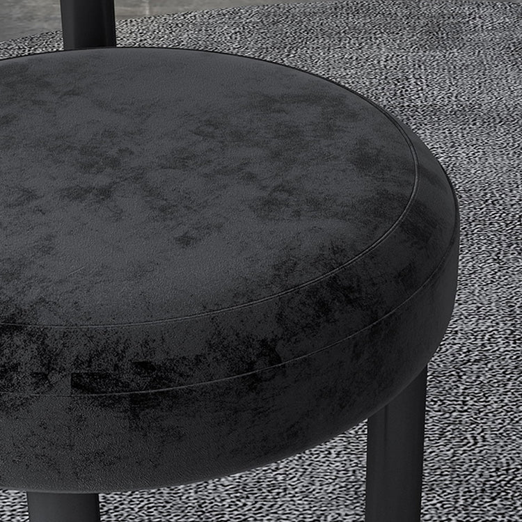 Silla lateral de terciopelo estilo diseñador, respaldo abierto, acabado mate, silla de comedor