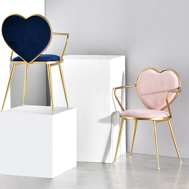 El comedor del terciopelo de Glam preside la silla de comedor del brazo del metal para el uso del restaurante
