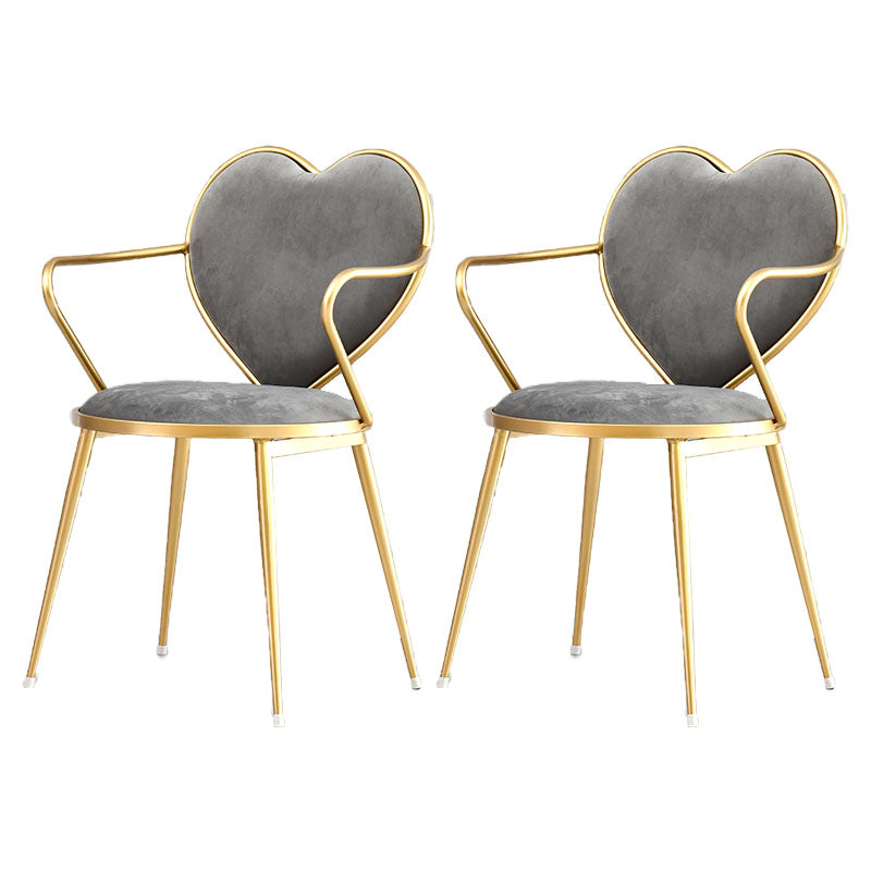 El comedor del terciopelo de Glam preside la silla de comedor del brazo del metal para el uso del restaurante