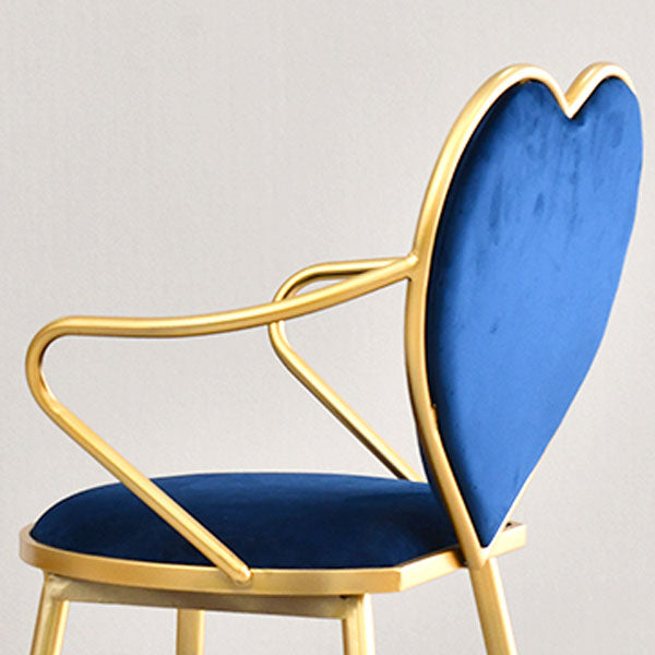 El comedor del terciopelo de Glam preside la silla de comedor del brazo del metal para el uso del restaurante