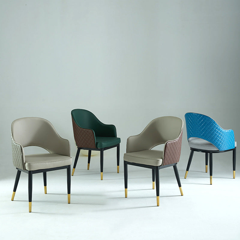Sillas laterales de comedor con respaldo abierto de diseño escandinavo Sillas laterales tapizadas
