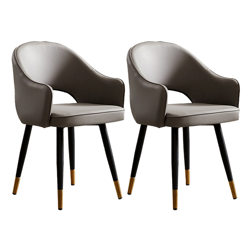Sillas laterales de comedor con respaldo abierto de diseño escandinavo Sillas laterales tapizadas