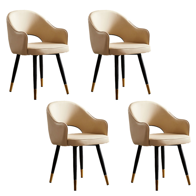 Sillas laterales de comedor con respaldo abierto de diseño escandinavo Sillas laterales tapizadas