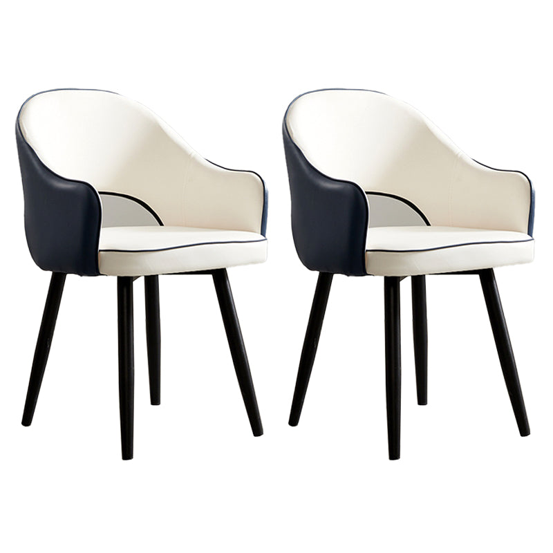 Sillas laterales de comedor con respaldo abierto de diseño escandinavo Sillas laterales tapizadas
