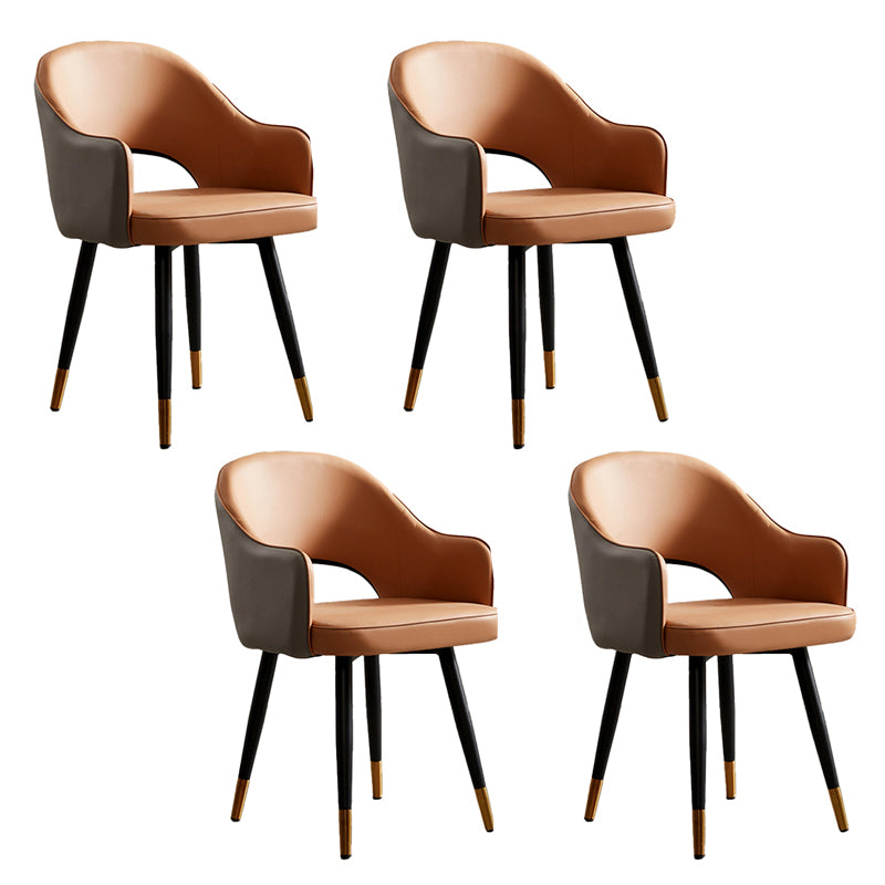 Sillas laterales de comedor con respaldo abierto de diseño escandinavo Sillas laterales tapizadas