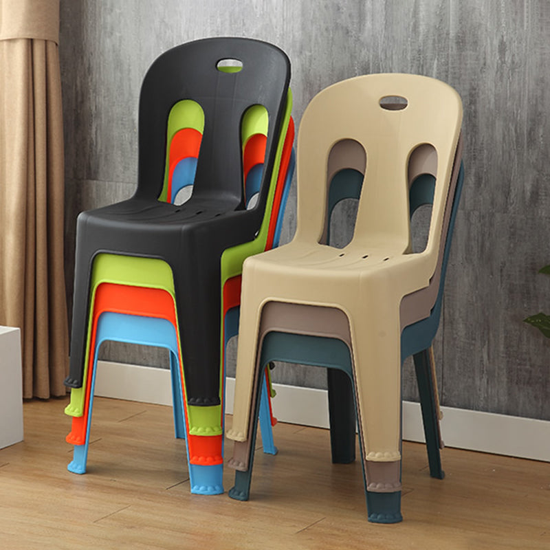 Moderne eetkamerstoel Plastic Dining Armloze zijstoelen