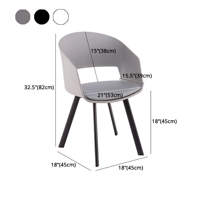 Silla de comedor de cocina industrial de metal Sillón con respaldo abierto