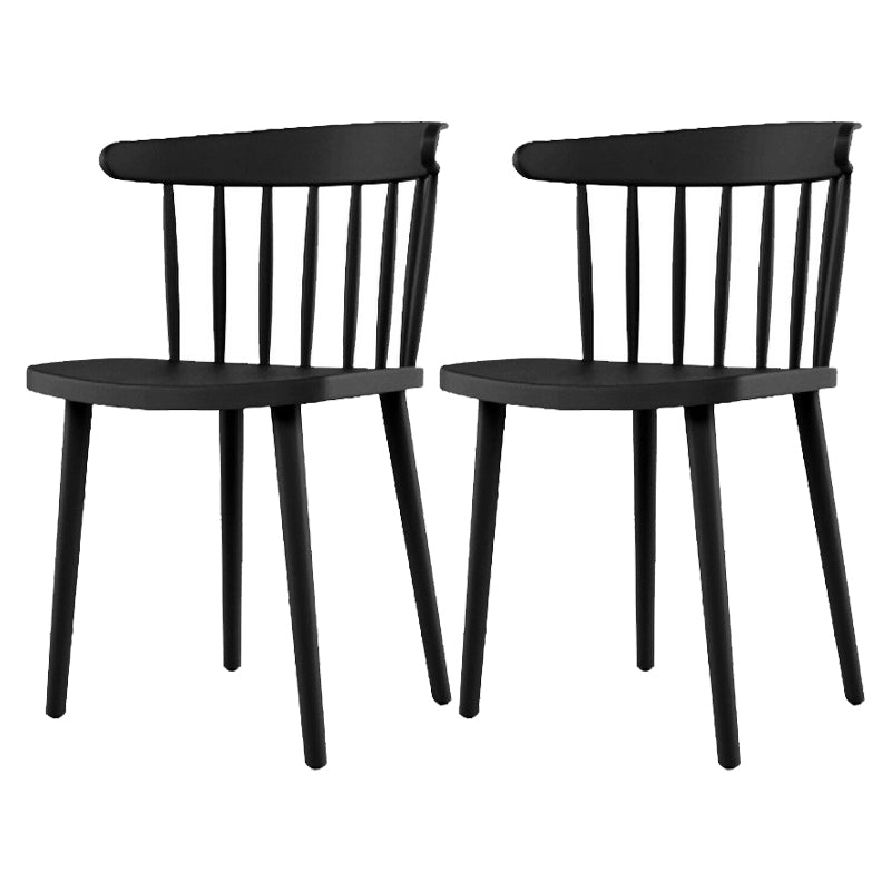 Silla lateral de comedor de cocina escandinava de plástico Silla trasera Windsor