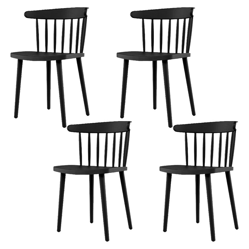 Silla lateral de comedor de cocina escandinava de plástico Silla trasera Windsor