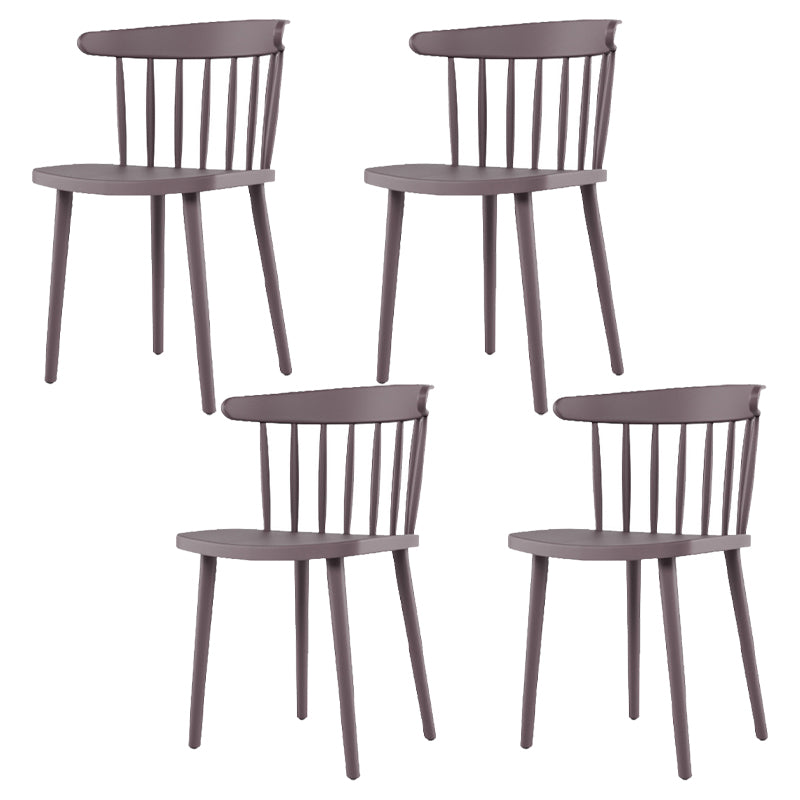 Silla lateral de comedor de cocina escandinava de plástico Silla trasera Windsor