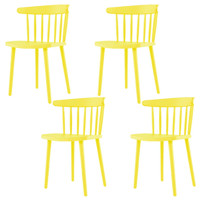 Silla lateral de comedor de cocina escandinava de plástico Silla trasera Windsor