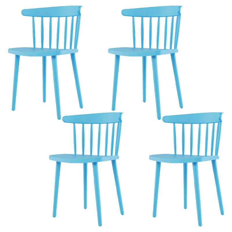 Silla lateral de comedor de cocina escandinava de plástico Silla trasera Windsor