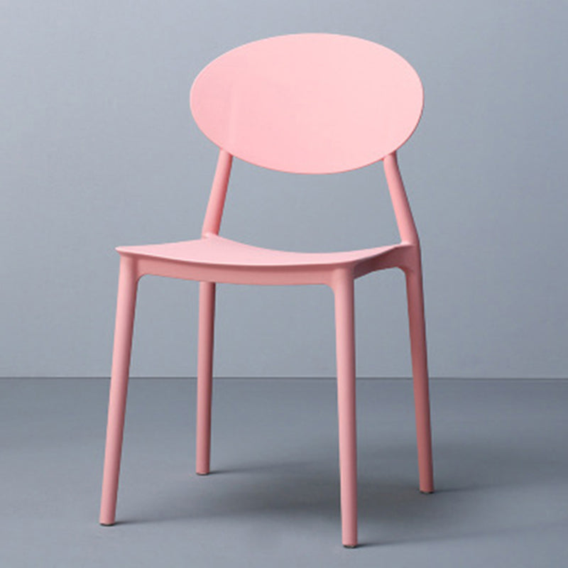 Silla de comedor moderna con respaldo abierto, sillas laterales sin brazos con patas de plástico