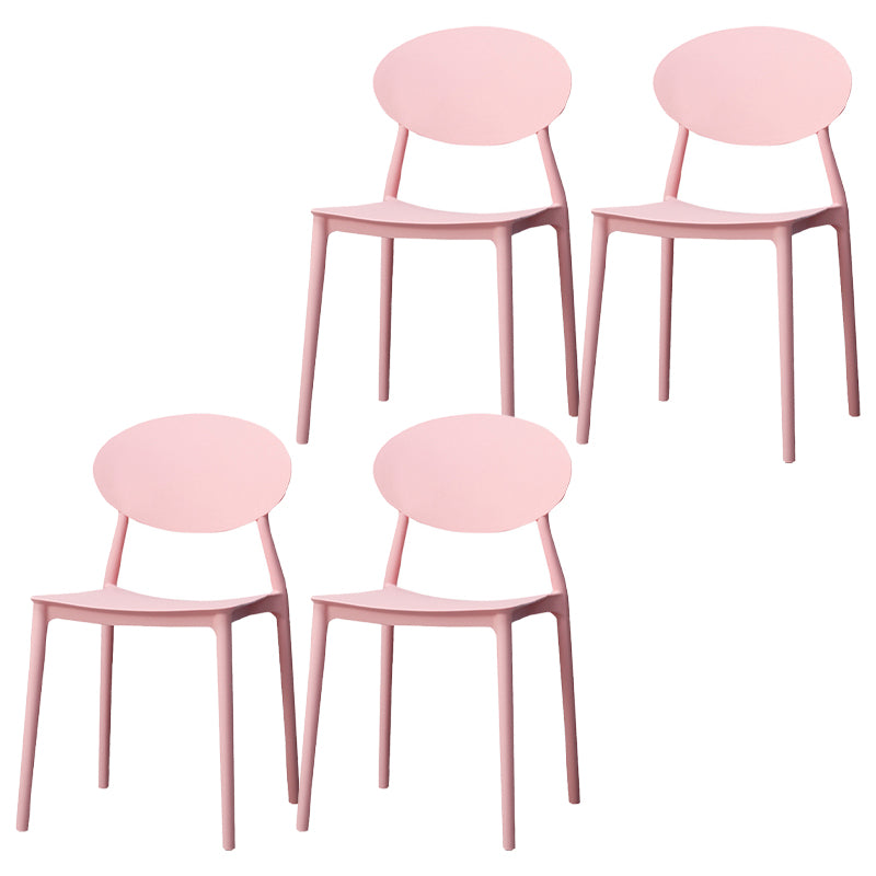 Silla de comedor moderna con respaldo abierto, sillas laterales sin brazos con patas de plástico