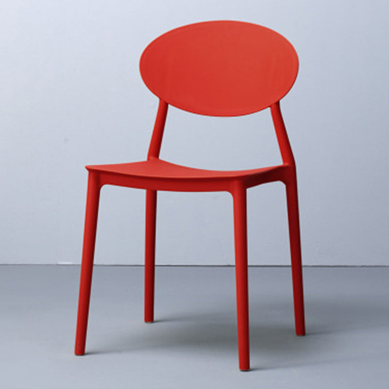 Modern Dining Open Back Chair Dining Armless Side Chairs with Plastic Legs