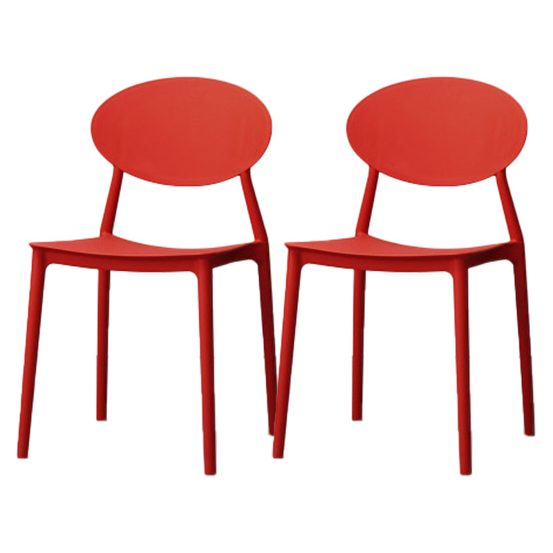Silla de comedor moderna con respaldo abierto, sillas laterales sin brazos con patas de plástico