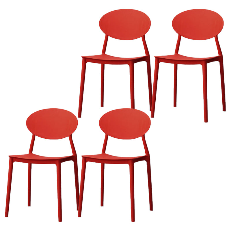 Silla de comedor moderna con respaldo abierto, sillas laterales sin brazos con patas de plástico