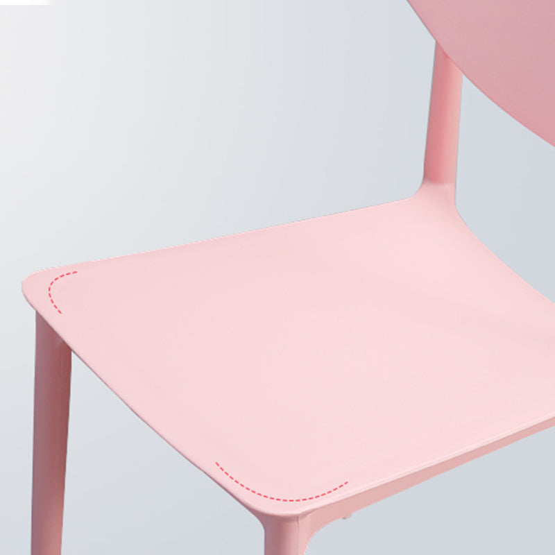 Silla de comedor moderna con respaldo abierto, sillas laterales sin brazos con patas de plástico