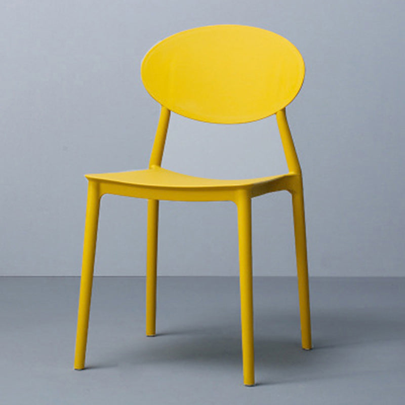 Modern Dining Open Back Chair Dining Armless Side Chairs with Plastic Legs