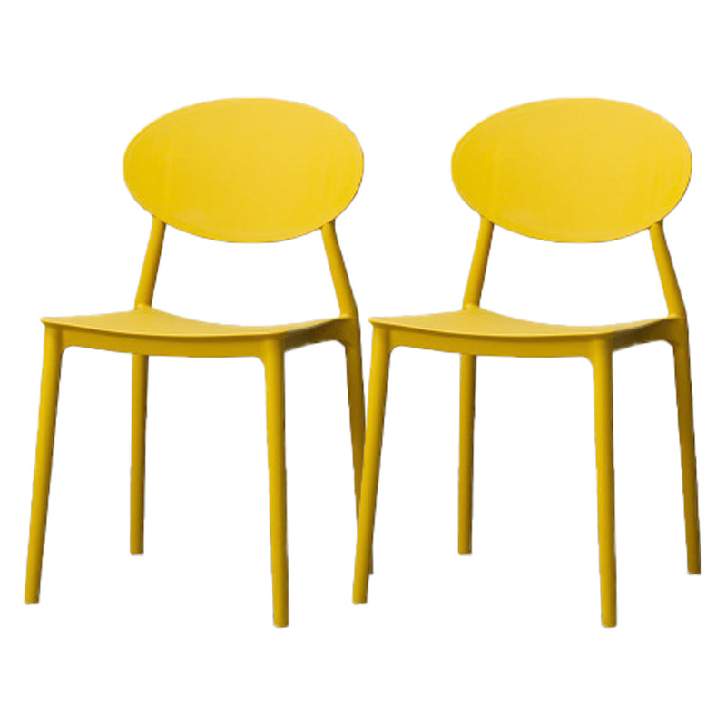 Silla de comedor moderna con respaldo abierto, sillas laterales sin brazos con patas de plástico