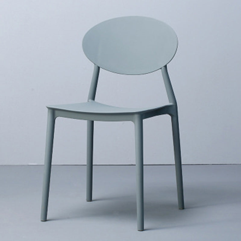 Silla de comedor moderna con respaldo abierto, sillas laterales sin brazos con patas de plástico