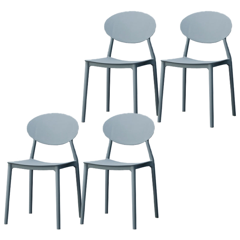 Silla de comedor moderna con respaldo abierto, sillas laterales sin brazos con patas de plástico