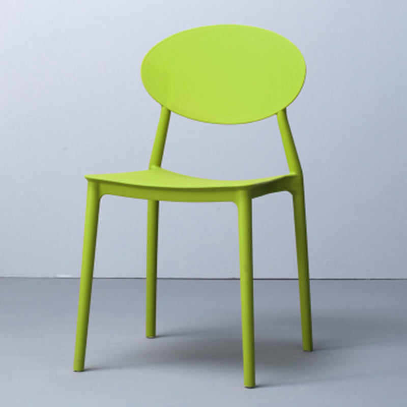Silla de comedor moderna con respaldo abierto, sillas laterales sin brazos con patas de plástico