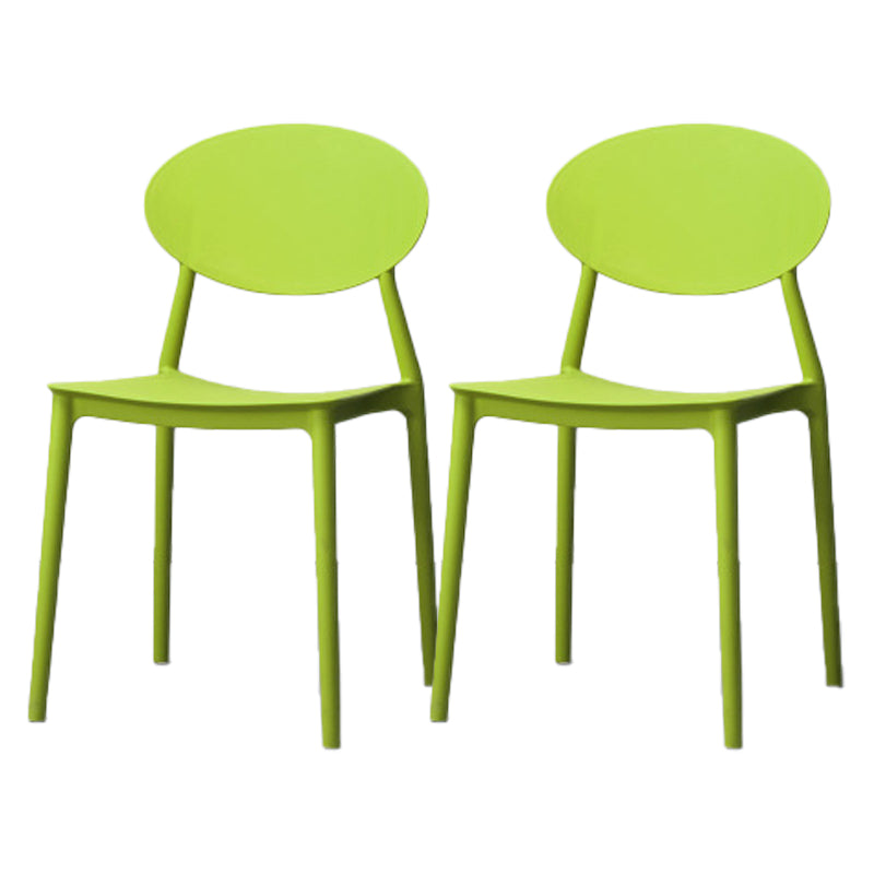 Silla de comedor moderna con respaldo abierto, sillas laterales sin brazos con patas de plástico