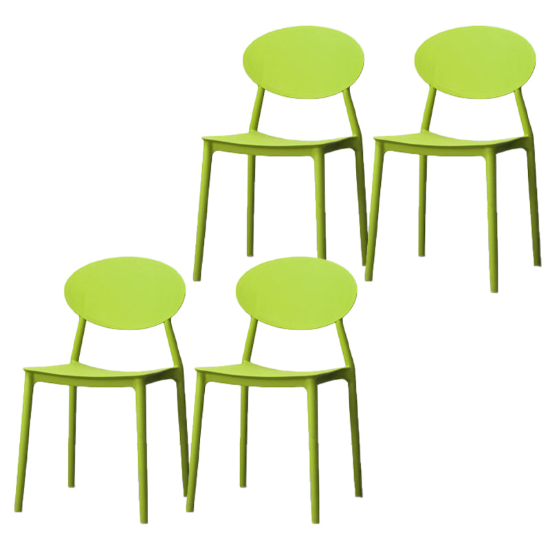 Silla de comedor moderna con respaldo abierto, sillas laterales sin brazos con patas de plástico