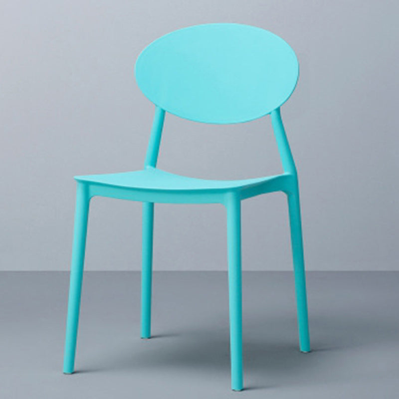 Modern Dining Open Back Chair Dining Armless Side Chairs with Plastic Legs
