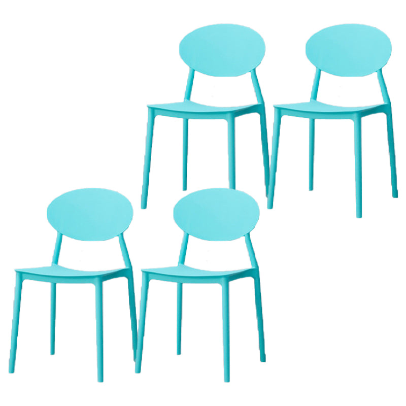 Silla de comedor moderna con respaldo abierto, sillas laterales sin brazos con patas de plástico