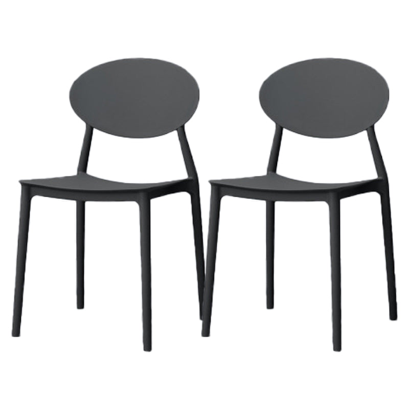 Silla de comedor moderna con respaldo abierto, sillas laterales sin brazos con patas de plástico