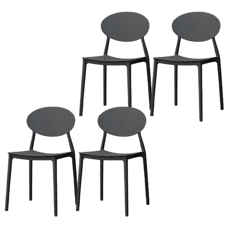 Silla de comedor moderna con respaldo abierto, sillas laterales sin brazos con patas de plástico