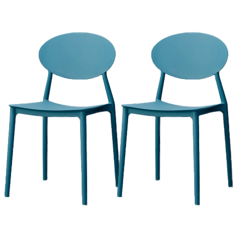 Silla de comedor moderna con respaldo abierto, sillas laterales sin brazos con patas de plástico