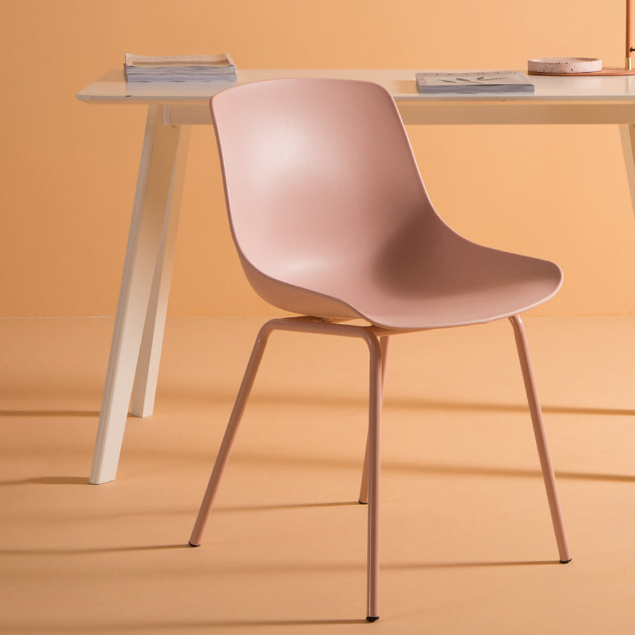 Sillas de comedor de estilo moderno, sillas laterales sin brazos con patas de metal