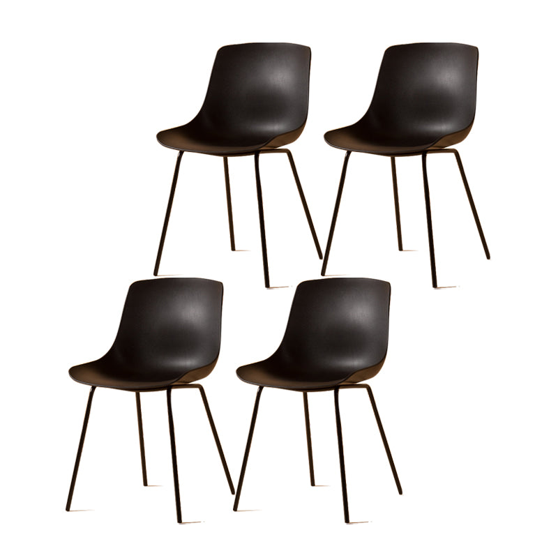 Sillas de comedor de estilo moderno, sillas laterales sin brazos con patas de metal