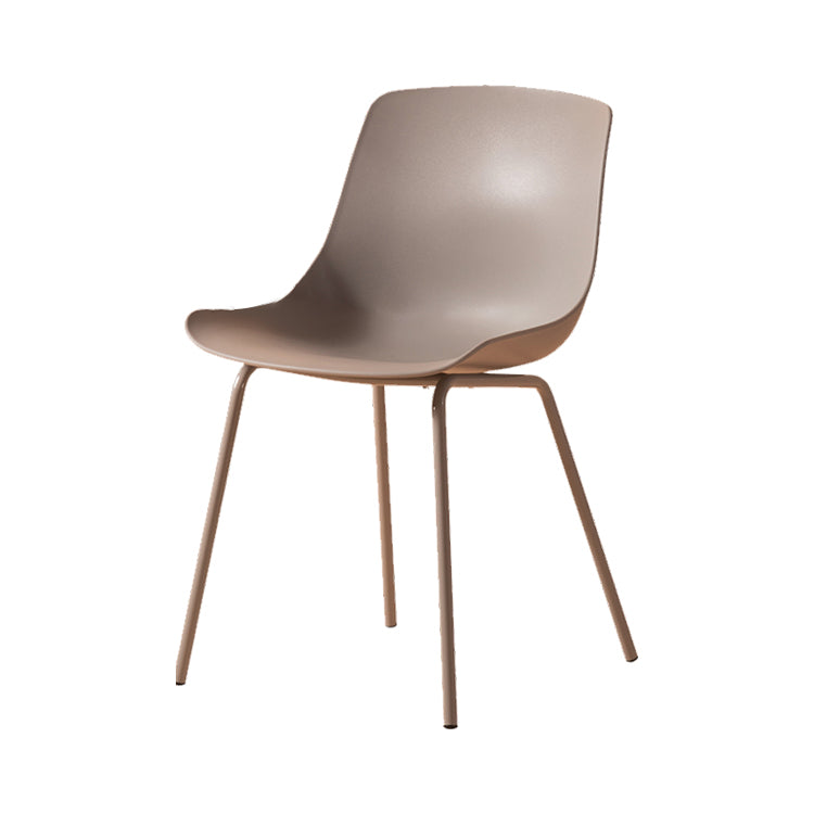 Sillas de comedor de estilo moderno, sillas laterales sin brazos con patas de metal