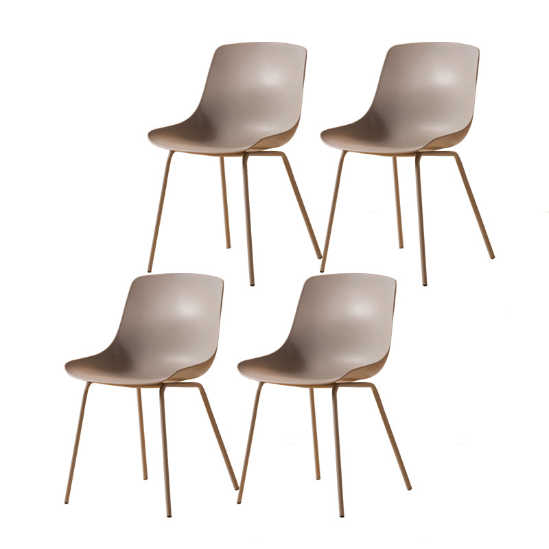 Sillas de comedor de estilo moderno, sillas laterales sin brazos con patas de metal
