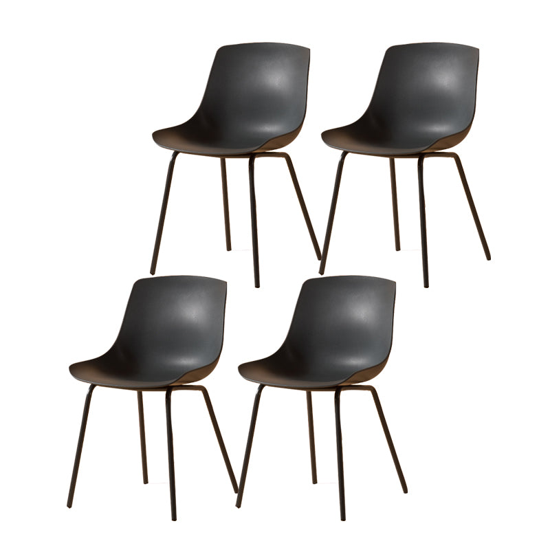 Sillas de comedor de estilo moderno, sillas laterales sin brazos con patas de metal