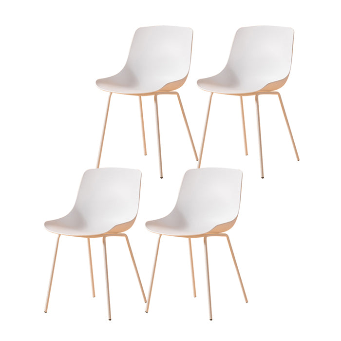 Sillas de comedor de estilo moderno, sillas laterales sin brazos con patas de metal