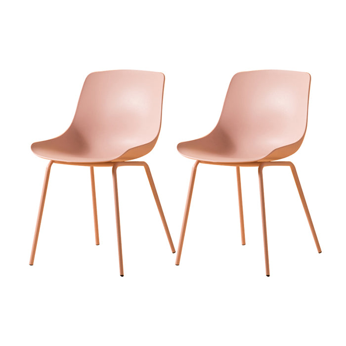 Sillas de comedor de estilo moderno, sillas laterales sin brazos con patas de metal