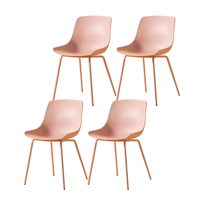 Sillas de comedor de estilo moderno, sillas laterales sin brazos con patas de metal