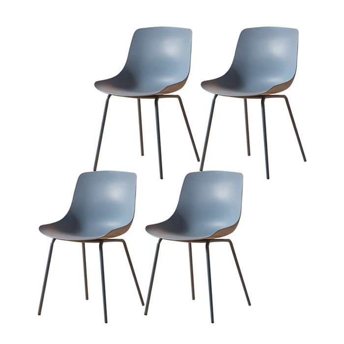 Sillas de comedor de estilo moderno, sillas laterales sin brazos con patas de metal