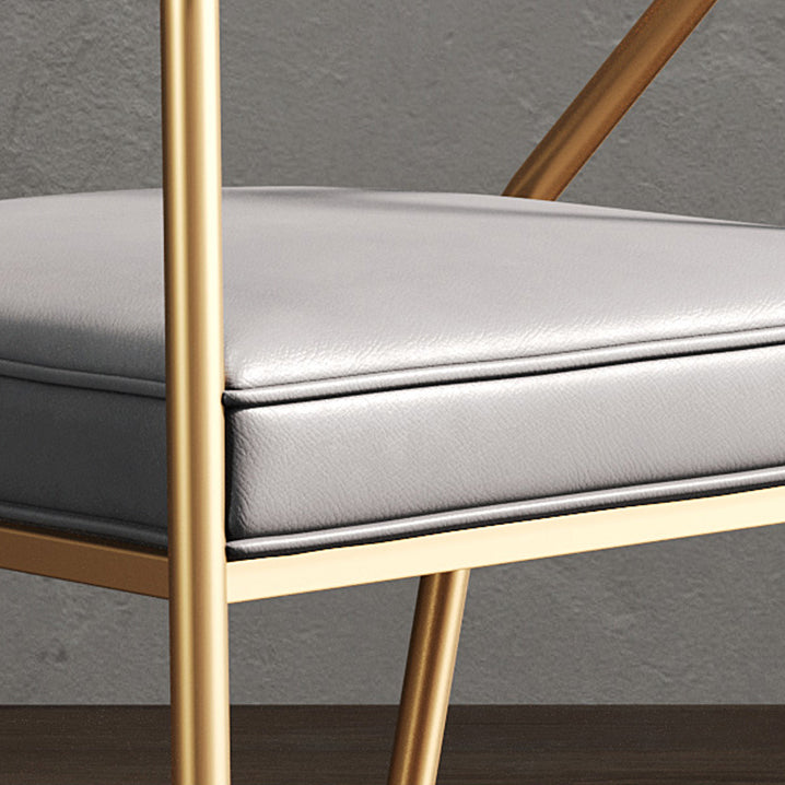 Silla de metal escandinavo Glam para comedor y cocina, sillón con respaldo abierto